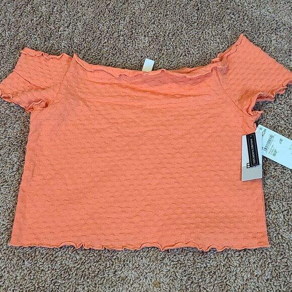 bp Tops - BP Blue Coral off shoulder crop top